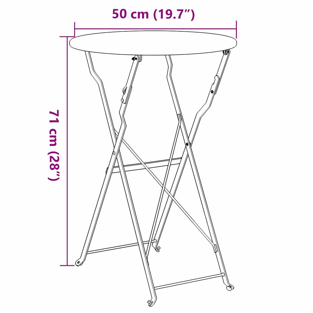 Bistrotisch Beige Ø 50 x 71 cm Pulverbeschichteter Stahl