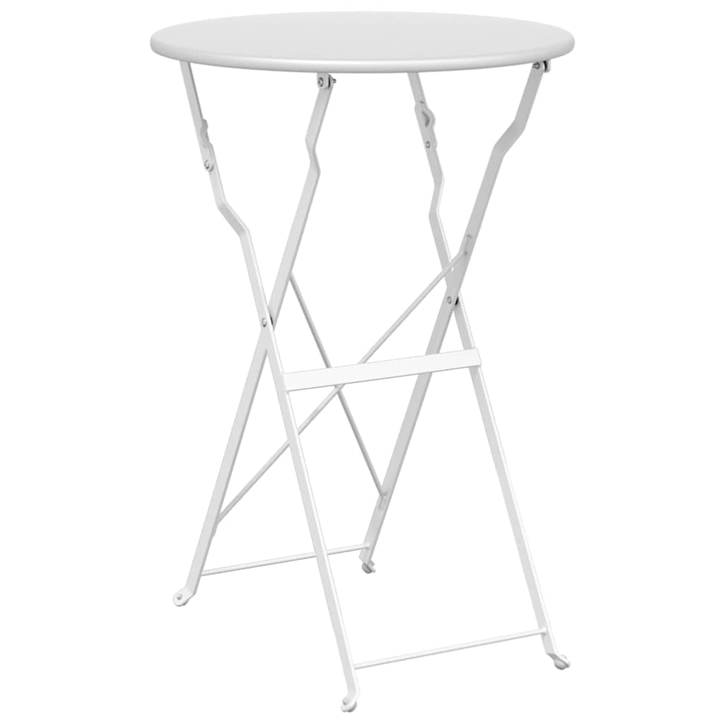 Klapp Bistro Set 3 pcs Weiß Stahl