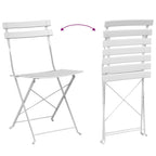 Klapp Bistro Set 3 pcs Weiß Stahl