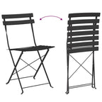 Klapp Bistro Set 3 pcs Anthrazit Stahl