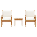 Gartensofa-set 3 pcs Cremeweiß Massivholz Akazie