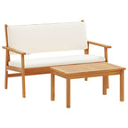 Gartensofa-set mit Kissen 2 pcs Cremeweiß Massivholz Akazie