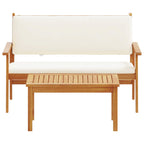 Gartensofa-set mit Kissen 2 pcs Cremeweiß Massivholz Akazie