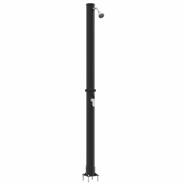 Outdoordusche mit Solar Schwarz 217 cm PVC und Aluminium