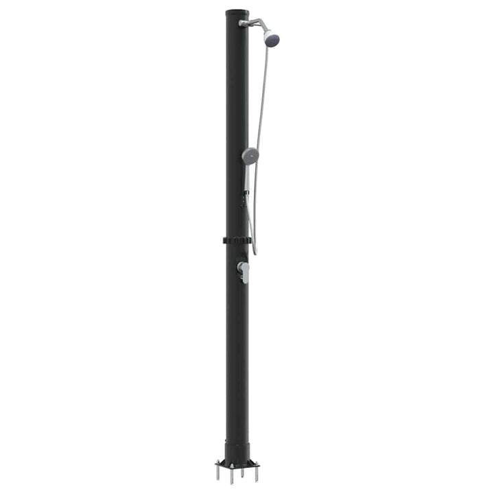 Outdoordusche mit Solar Schwarz 217 cm PVC und Aluminium