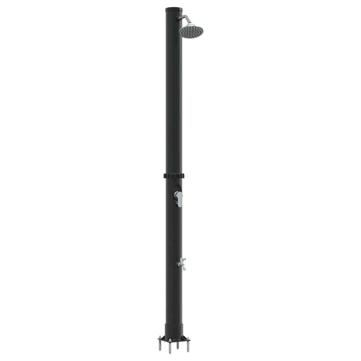 Outdoordusche mit Solar Schwarz 217 cm PVC und Aluminium