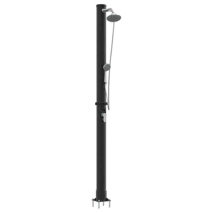 Outdoordusche mit Solar Schwarz 217 cm PVC und Aluminium