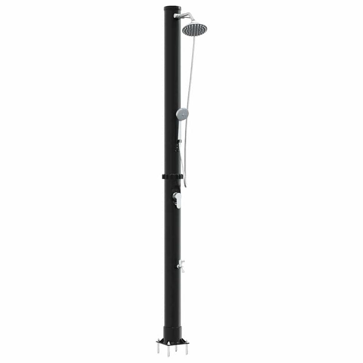 Outdoordusche mit Solar Schwarz 217 cm PVC und Aluminium