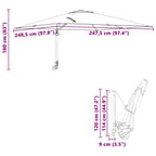 Garten-Sonnenschirm Terrakotta 248,5 x 247,5 x 160 cm