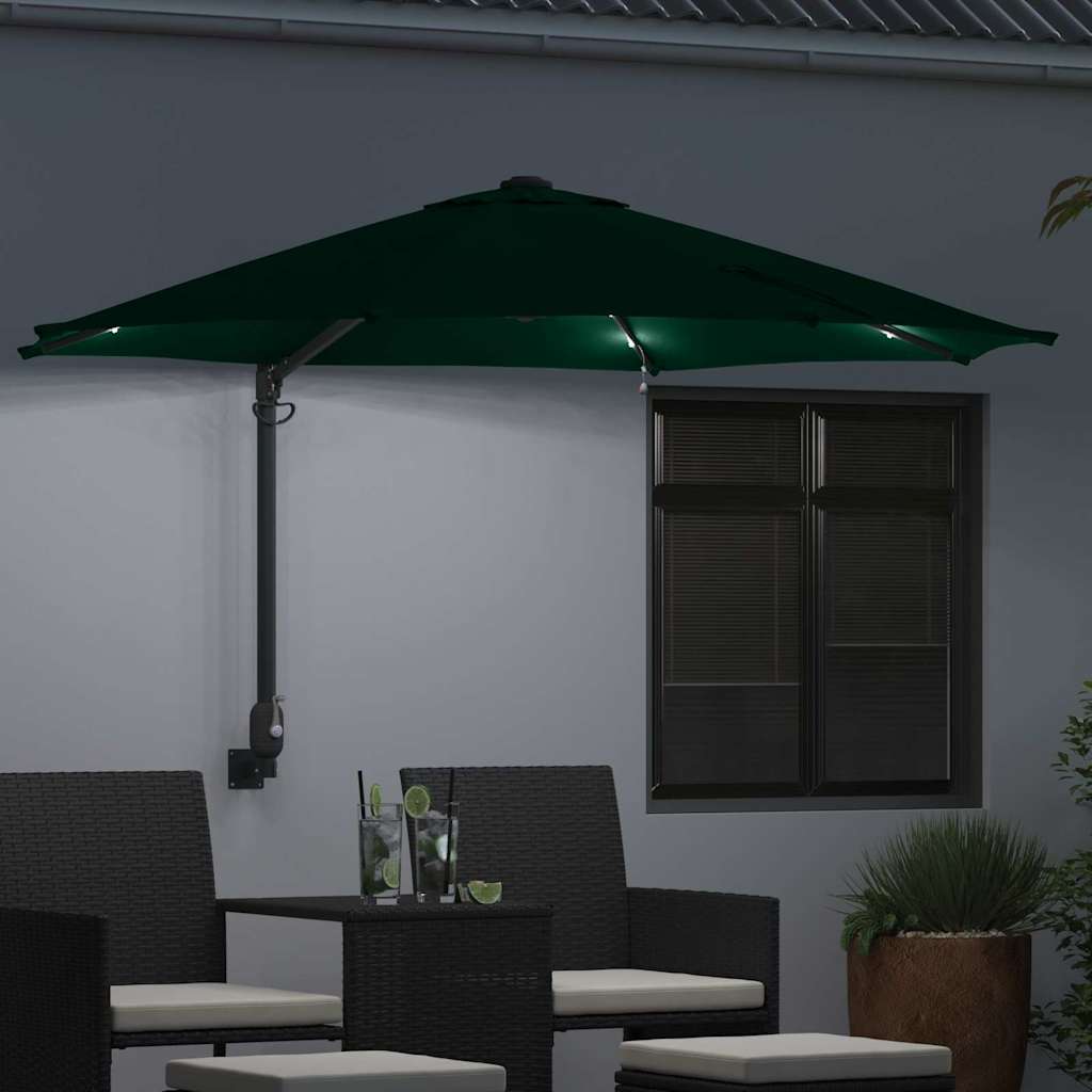 Garten-Sonnenschirm Grün 248 x 248 x 148 cm Polyester und Stahl