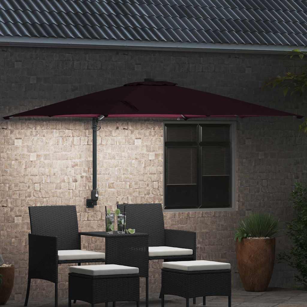 Garten-Sonnenschirm Bordeauxrot 248,5 x 247,5 x 160 cm