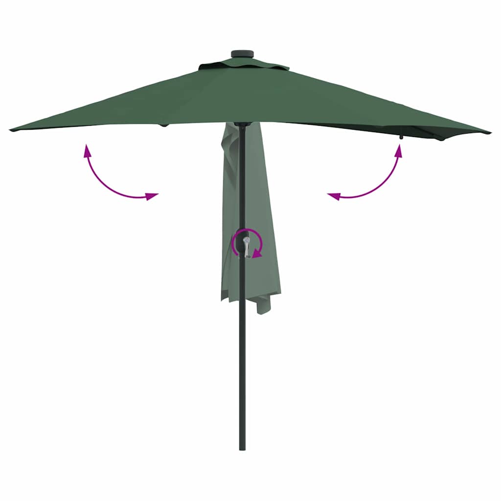 Garten-Sonnenschirm Grün 294 x 150 x 223 cm Polyester und Stahl