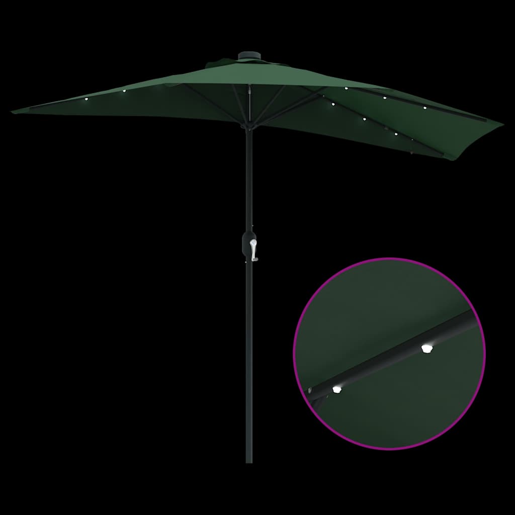 Garten-Sonnenschirm Grün 294 x 150 x 223 cm Polyester und Stahl