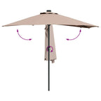 Garten-Sonnenschirm Taupe 294 x 150 x 223 cm
