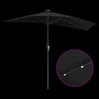Garten-Sonnenschirm Schwarz 294 x 150 x 223 cm