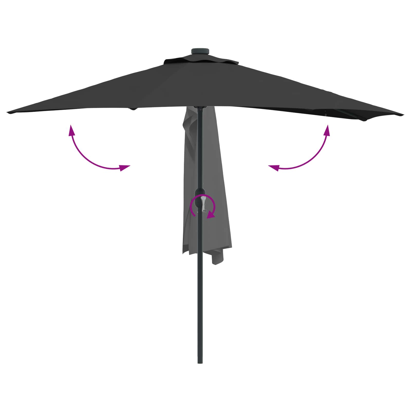 Garten-Sonnenschirm Schwarz 294 x 150 x 224 cm