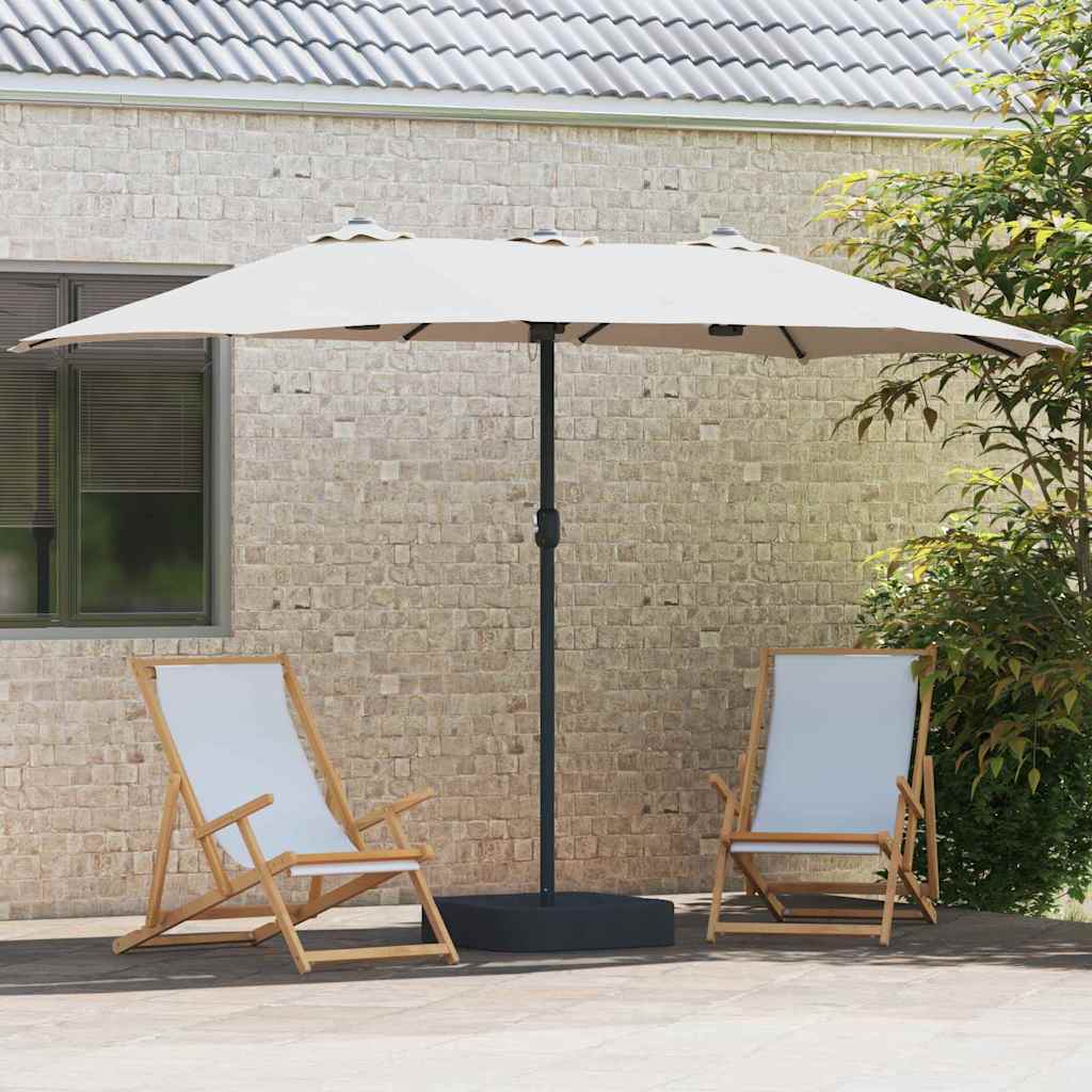 Garten-Sonnenschirm Sand 385 x 209 x 244 cm Polyester und Stahl