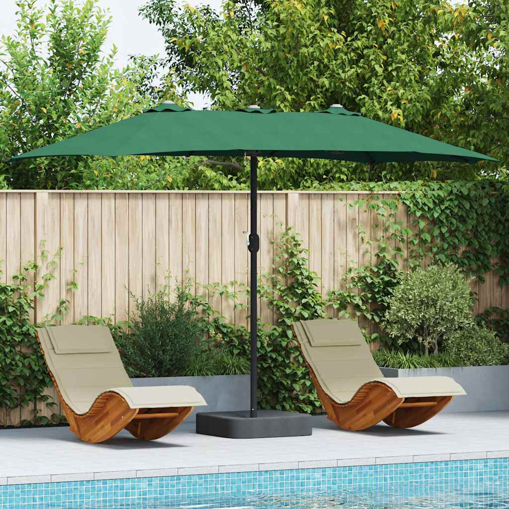 Garten-Sonnenschirm Grün 385 x 209 x 244 cm Polyester und Stahl