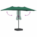 Garten-Sonnenschirm Grün 385 x 209 x 244 cm Polyester und Stahl