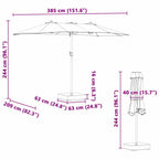 Garten-Sonnenschirm Anthrazit 385 x 209 x 244 cm