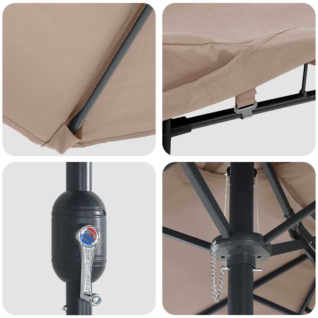 Garten-Sonnenschirm Taupe 385 x 209 x 244 cm