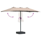 Garten-Sonnenschirm Taupe 385 x 209 x 244 cm
