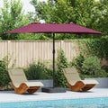 Garten-Sonnenschirm Bordeauxrot 385 x 209 x 244 cm