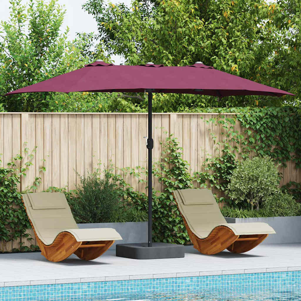 Garten-Sonnenschirm Bordeauxrot 385 x 209 x 244 cm