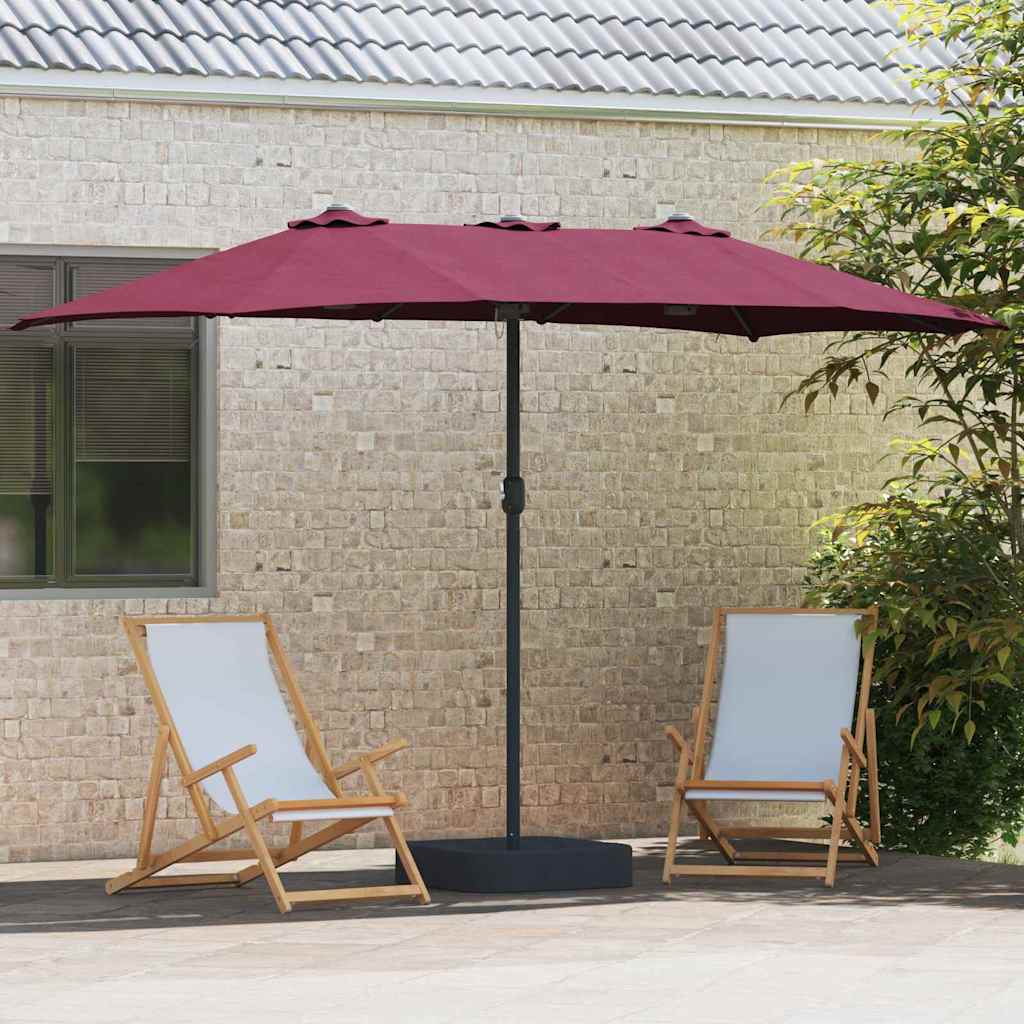 Garten-Sonnenschirm Bordeauxrot 385 x 209 x 244 cm