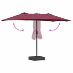 Garten-Sonnenschirm Bordeauxrot 385 x 209 x 244 cm
