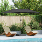 Garten-Sonnenschirm Schwarz 385 x 209 x 244 cm