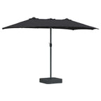 Garten-Sonnenschirm Schwarz 385 x 209 x 244 cm