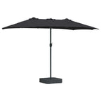 Garten-Sonnenschirm Schwarz 385 x 209 x 244 cm