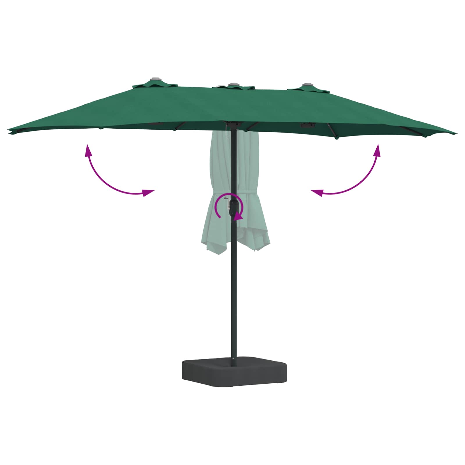 Garten-Sonnenschirm Grün 385 x 209 x 244 cm Polyester