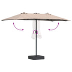 Garten-Sonnenschirm Taupe 385 x 209 x 244 cm Polyester