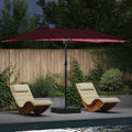 Garten-Sonnenschirm Bordeauxrot 385 x 209 x 244 cm Polyester