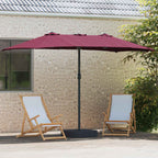 Garten-Sonnenschirm Bordeauxrot 385 x 209 x 244 cm Polyester
