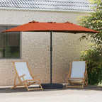 Garten-Sonnenschirm Terrakotta 385 x 209 x 244 cm Polyester