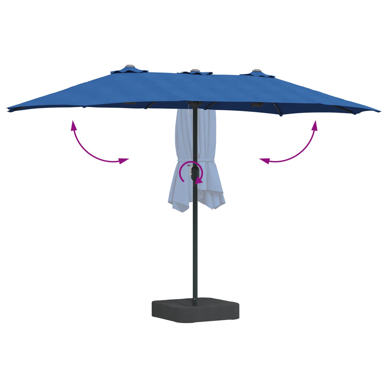 Garten-Sonnenschirm Azurblau 385 x 209 x 244 cm Polyester