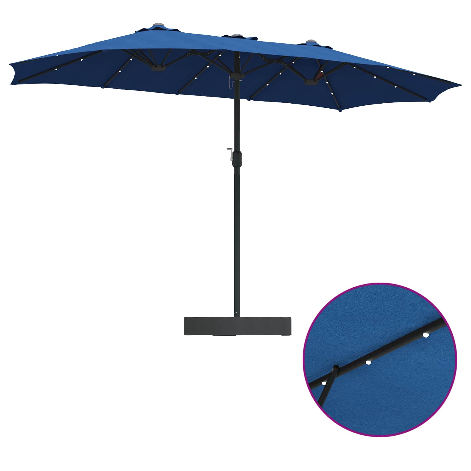 Garten-Sonnenschirm Azurblau 385 x 209 x 244 cm Polyester