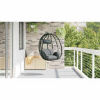 Hängendes Ei-Stuhl Anthrazit 91,5 x 54,5 x 107 cm Poly-Rattan