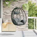 Hängendes Ei-Stuhl Anthrazit 91,5 x 54,5 x 107 cm Poly-Rattan