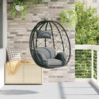 Hängendes Ei-Stuhl Anthrazit 91,5 x 54,5 x 107 cm Poly-Rattan