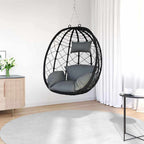 Hängendes Ei-Stuhl Anthrazit 91,5 x 54,5 x 107 cm Poly-Rattan