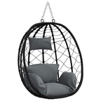 Hängendes Ei-Stuhl Anthrazit 91,5 x 54,5 x 107 cm Poly-Rattan