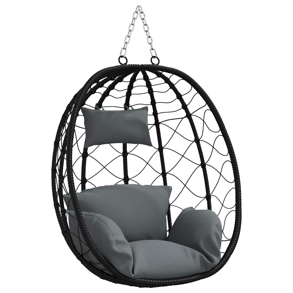 Hängendes Ei-Stuhl Anthrazit 91,5 x 54,5 x 107 cm Poly-Rattan