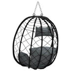 Hängendes Ei-Stuhl Anthrazit 91,5 x 54,5 x 107 cm Poly-Rattan