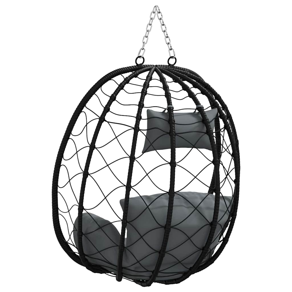 Hängendes Ei-Stuhl Anthrazit 91,5 x 54,5 x 107 cm Poly-Rattan