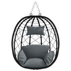 Hängendes Ei-Stuhl Anthrazit 91,5 x 54,5 x 107 cm Poly-Rattan