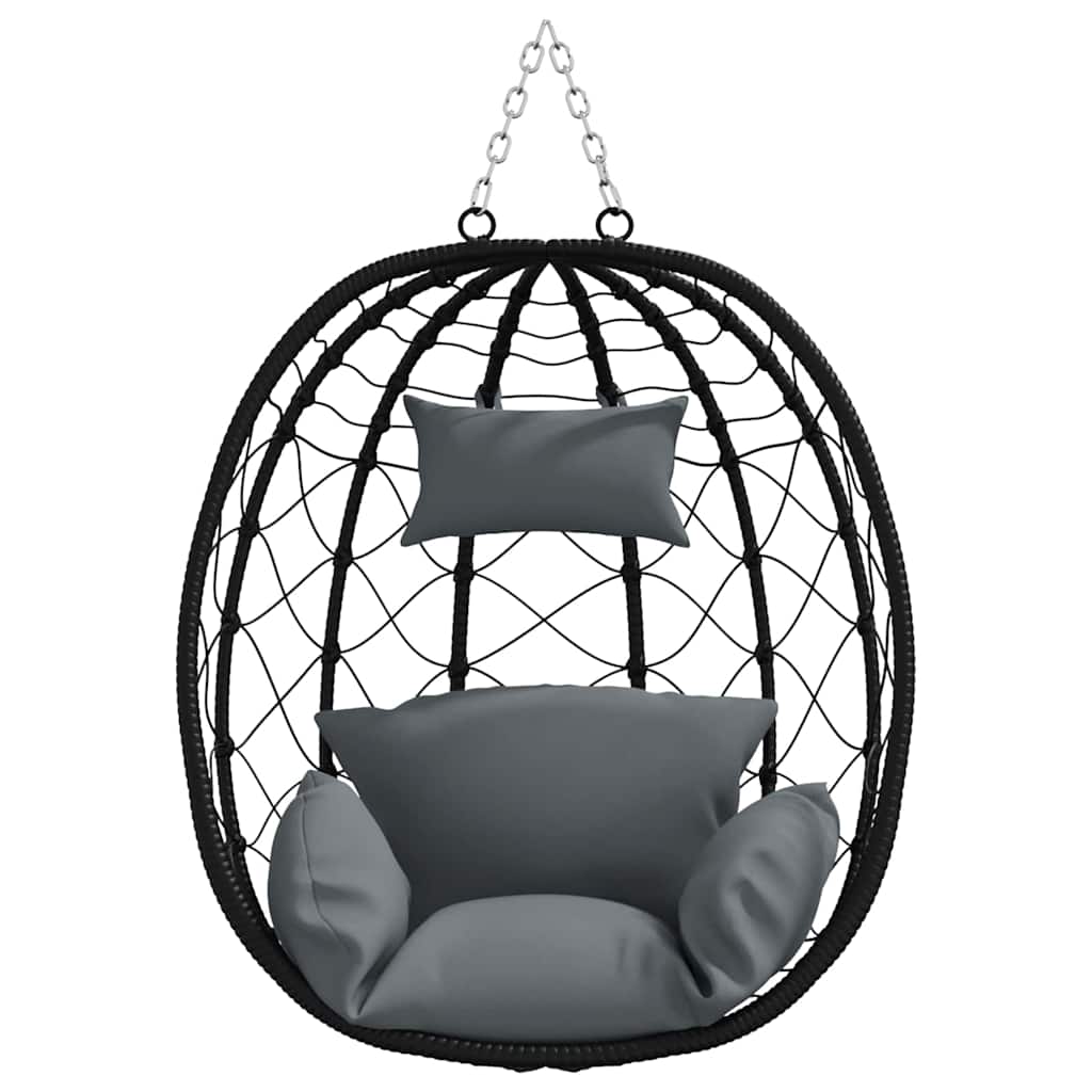 Hängendes Ei-Stuhl Anthrazit 91,5 x 54,5 x 107 cm Poly-Rattan